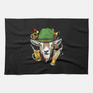 Goat Oktoberfest Lederhosen Costume Gift Tea Towel