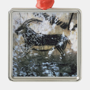 Goat or Chamois, rock painting in the Black Room, Metal Tree Decoration
