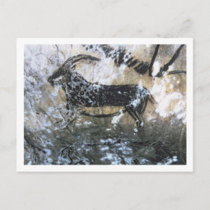Goat or Chamois, rock painting in the Black Room, Postcard