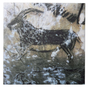 Goat or Chamois, rock painting in the Black Room, Tile