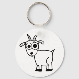 Goat Outline Key Ring