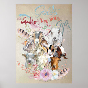 GOAT Painting God's Precious Gifts GetYerGoat™ Poster