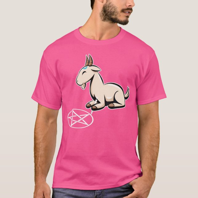 Goat Pentagram Goth Goat T-Shirt (Front)