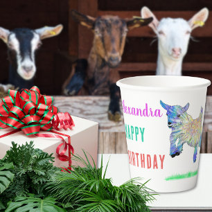 Goat Personalized Birthday Party Paper Cups