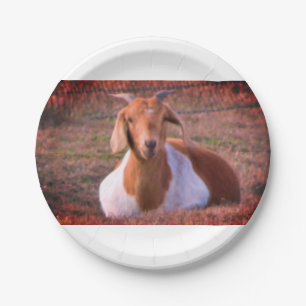 Goat Photo Paper Plate