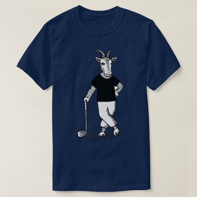 Goat Playing Golf Funny Animal Golfer Golf Club La T-Shirt (Design Front)