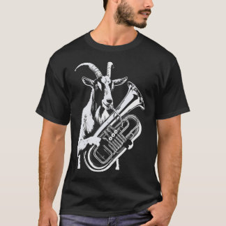 Goat Playing Tuba Music Animal T-Shirt