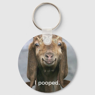Goat pooping key ring