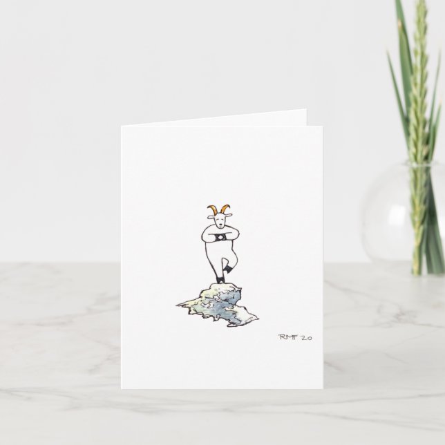 "Goat Pose," blank greeting card (Front)