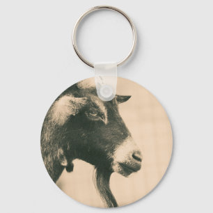 Goat Profile Key Ring