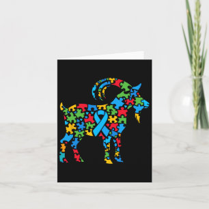 Goat Puzzle Autism Awareness Autistic Womens Mens Card