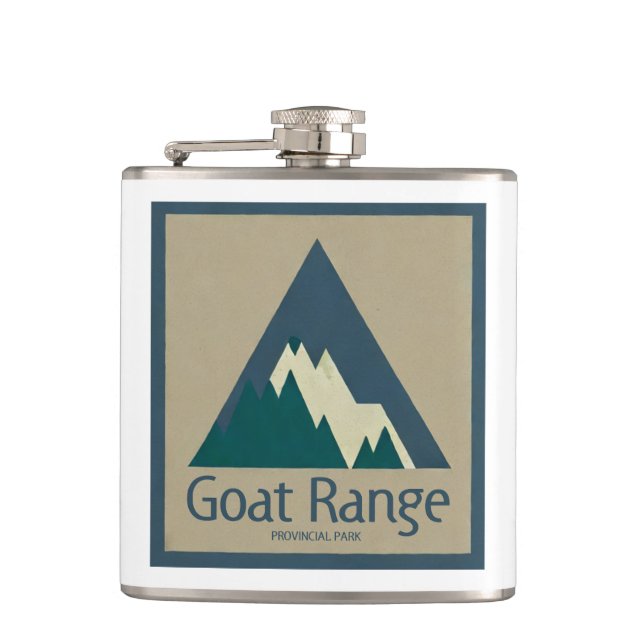 Goat Range Provincial Park Rustic Hip Flask (Front)