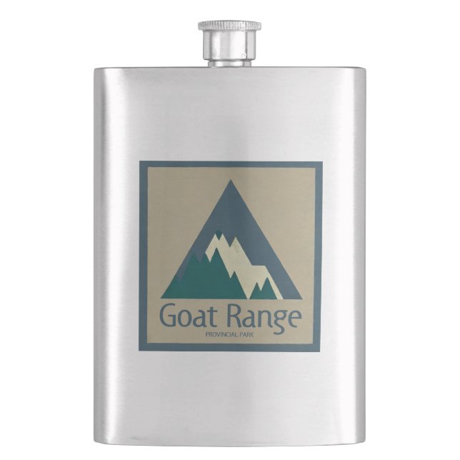 Goat Range Provincial Park Rustic Hip Flask (Front)