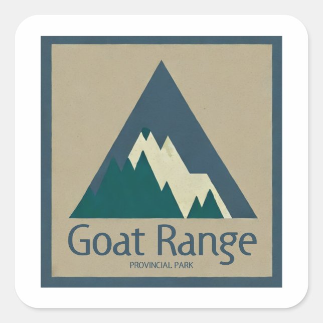 Goat Range Provincial Park Rustic Square Sticker (Front)