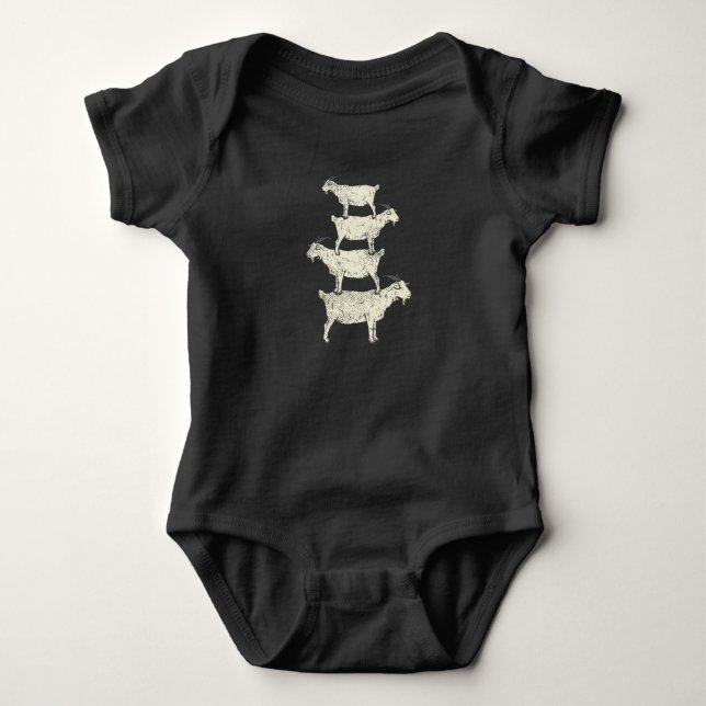 Goat Retro Baby Bodysuit (Front)