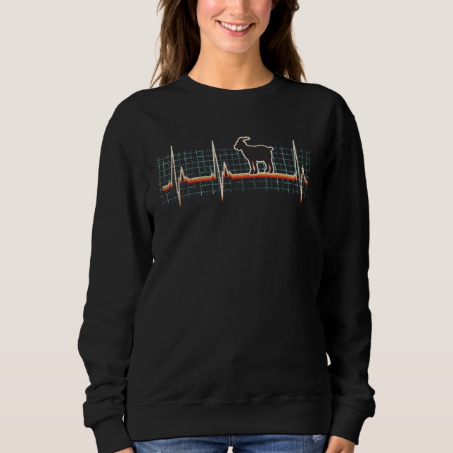 Goat Retro Heartbeat 80s Style Sweatshirt (Front)