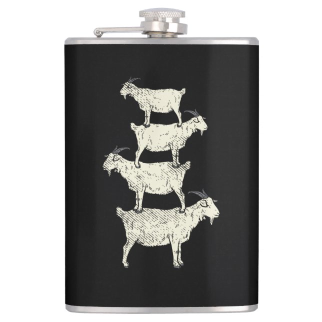 Goat Retro Hip Flask (Front)