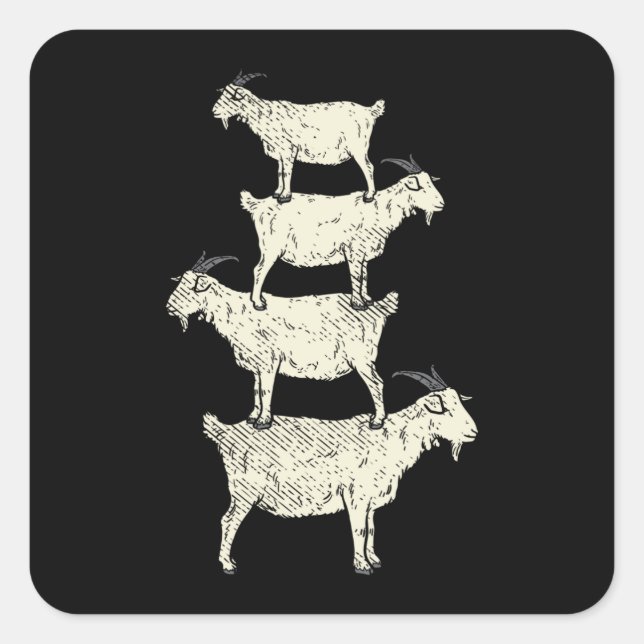 Goat Retro Square Sticker (Front)