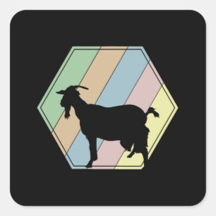 Goat Retro Square Sticker
