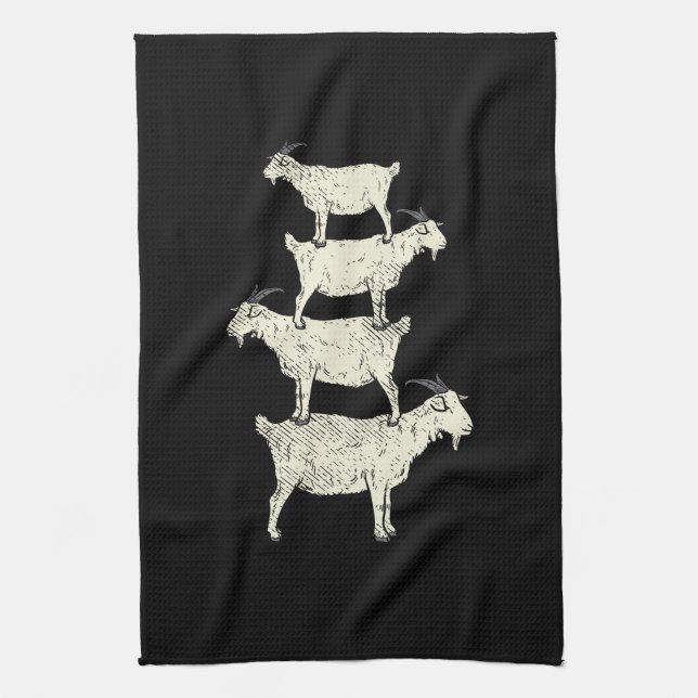 Goat Retro Tea Towel (Vertical)