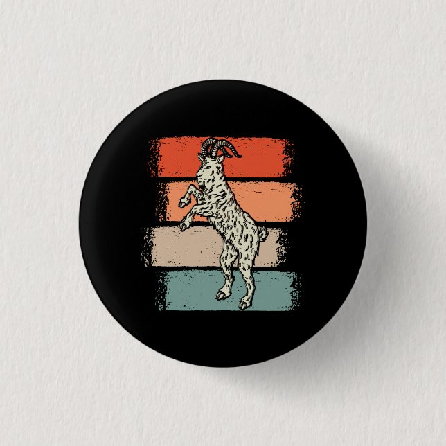 Goat Retro Vintage 3 Cm Round Badge (Front)
