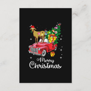 Goat Rides Red Car Christmas Enclosure Card