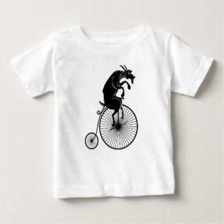 Goat Riding a Penny Farthing Bike Baby T-Shirt