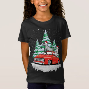 Goat Riding Red Truck Xmas Merry Christmas T-Shirt
