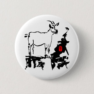 Goat rocks Vietnamese Chinese Year Zodiac Button