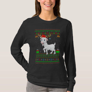 Goat Santa Hat Matching Ugly Goat Christmas T-Shirt
