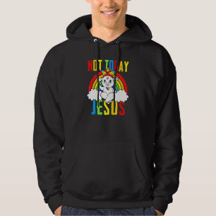 Goat Satanic Not Today Jesus Rainbow Satanism Hoodie