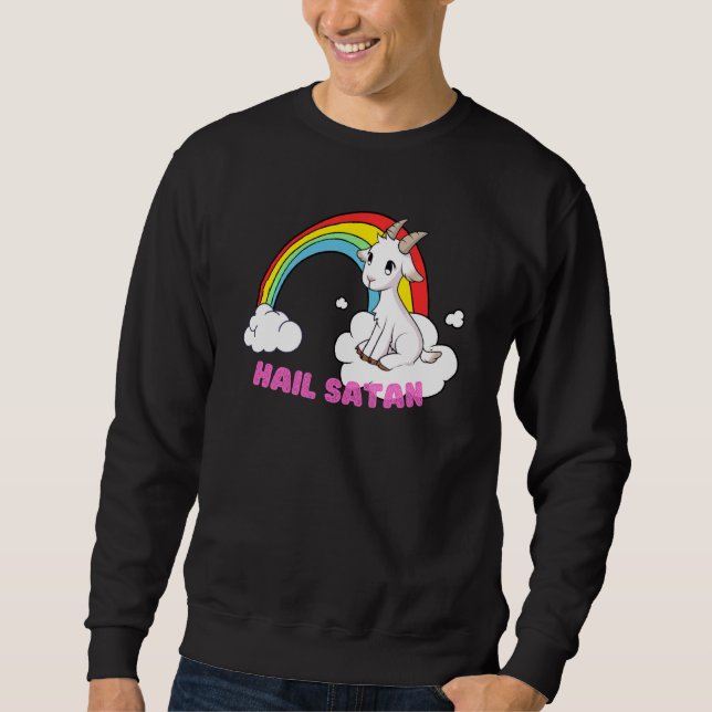 Goat Satanic Occult Goat Retro Sweatshirt (Front)