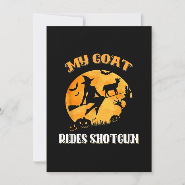 Goat Shotgun Scary Halloween Invitation (Front)