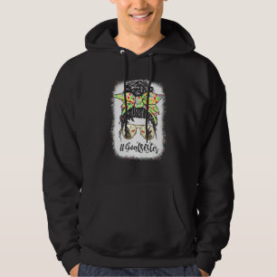 Goat Sister Messy Bun Life Hair Glasses For Mother Hoodie