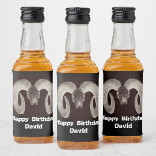 Goat Skull Face ,and Personalised Liquor Bottle Label