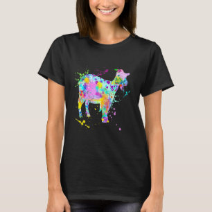 Goat Splatter Paint Billy Goats Silhouette Idea He T-Shirt