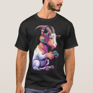 Goat Stuffed Animal Goat Headphones Video T-Shirt