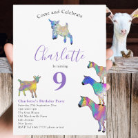 Goat Themed Animal Lovers Birthday Party Purple