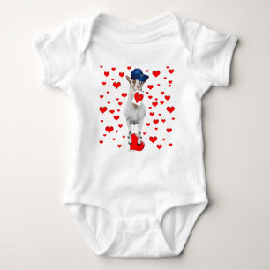 Goat Valentine Hearts Baby Bodysuit