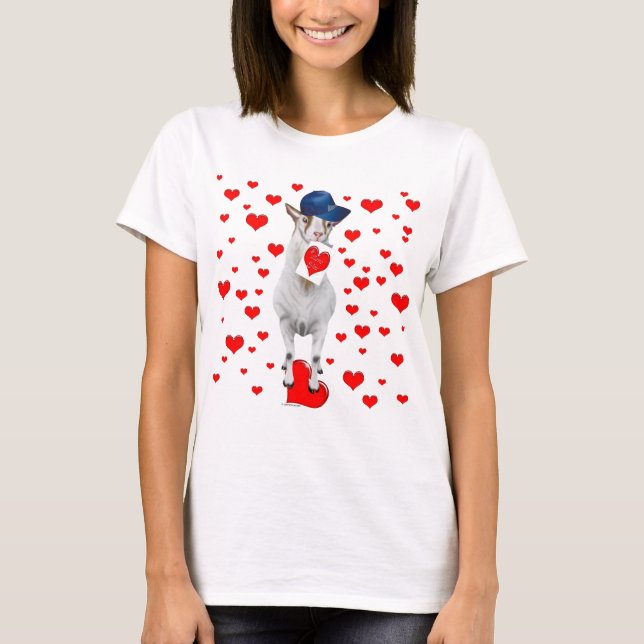 Goat Valentine Hearts T-Shirt (Front)