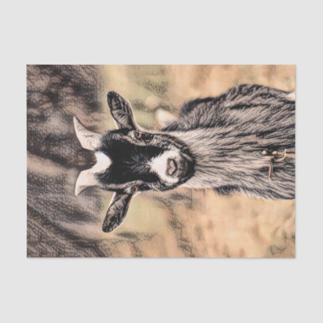 Goat Vintage Country Farm Animal Decoupage Tissue Paper (Front)