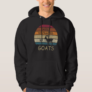 Goat Vintage Retro Sunset Easily Distracted By Goa Hoodie