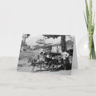 Goat Wagon Peddler, Cuba: 1920 Card