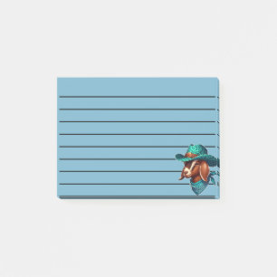 Goat Wearing a Stylish Cowboy Hat and Bandanna Post-it Notes