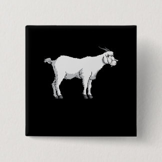 Goat Wearing Medical Face Mask 15 Cm Square Badge
