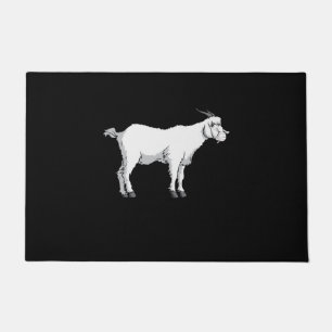 Goat Wearing Medical Face Mask Doormat
