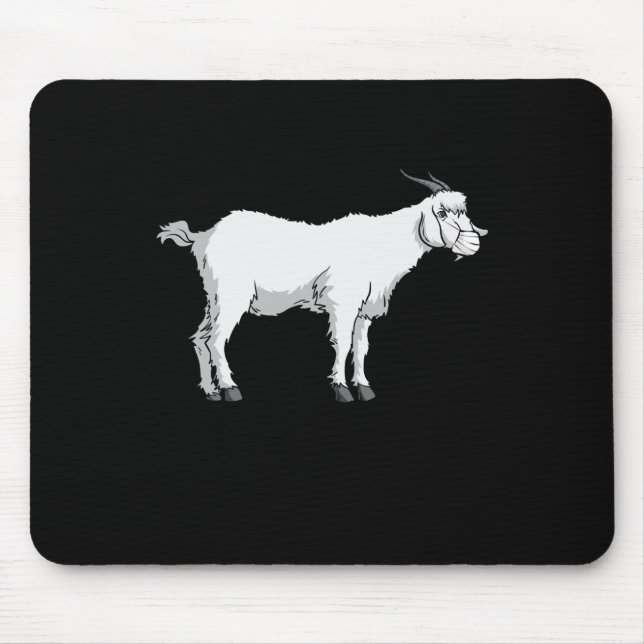 Goat Wearing Medical Face Mask Mouse Pad (Front)