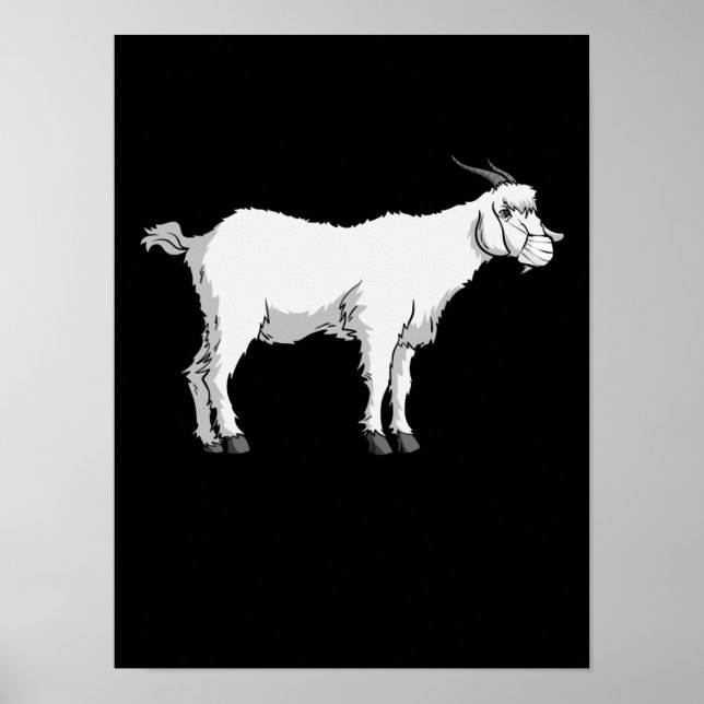 Goat Wearing Medical Face Mask Poster (Front)