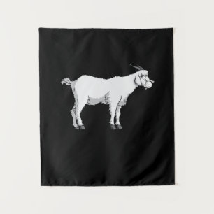 Goat Wearing Medical Face Mask Tapestry