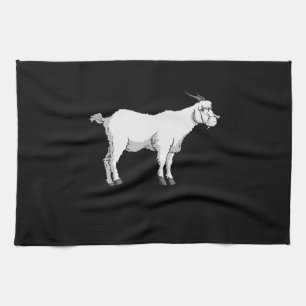Goat Wearing Medical Face Mask Tea Towel